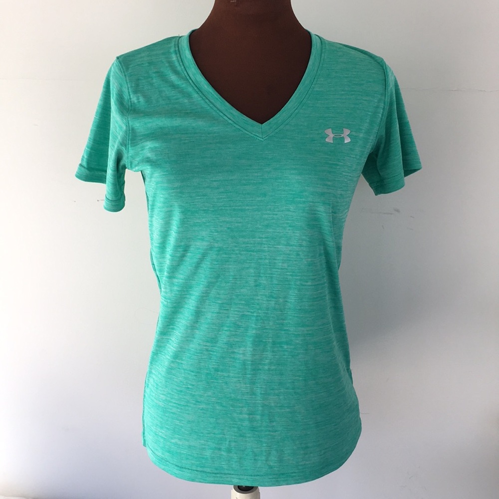 UNDER ARMOUR bright green HeatGear v-neck Shirt